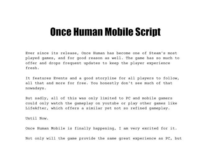 be your youtube gaming script writer